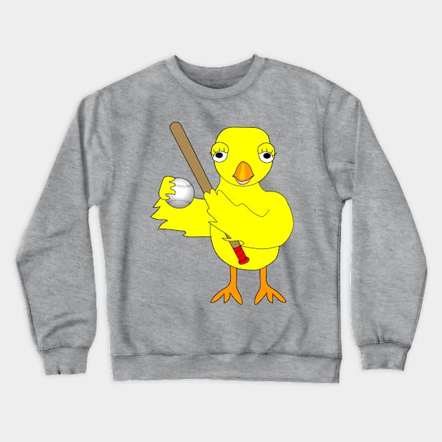 Softball Baseball Chick Crewneck Sweatshirt by Barthol Graphics